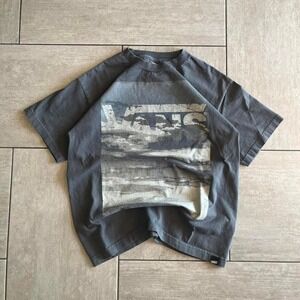 Vans Kids XL Charcoal Grey Distressed Landscape Logo Graphic T Shirt